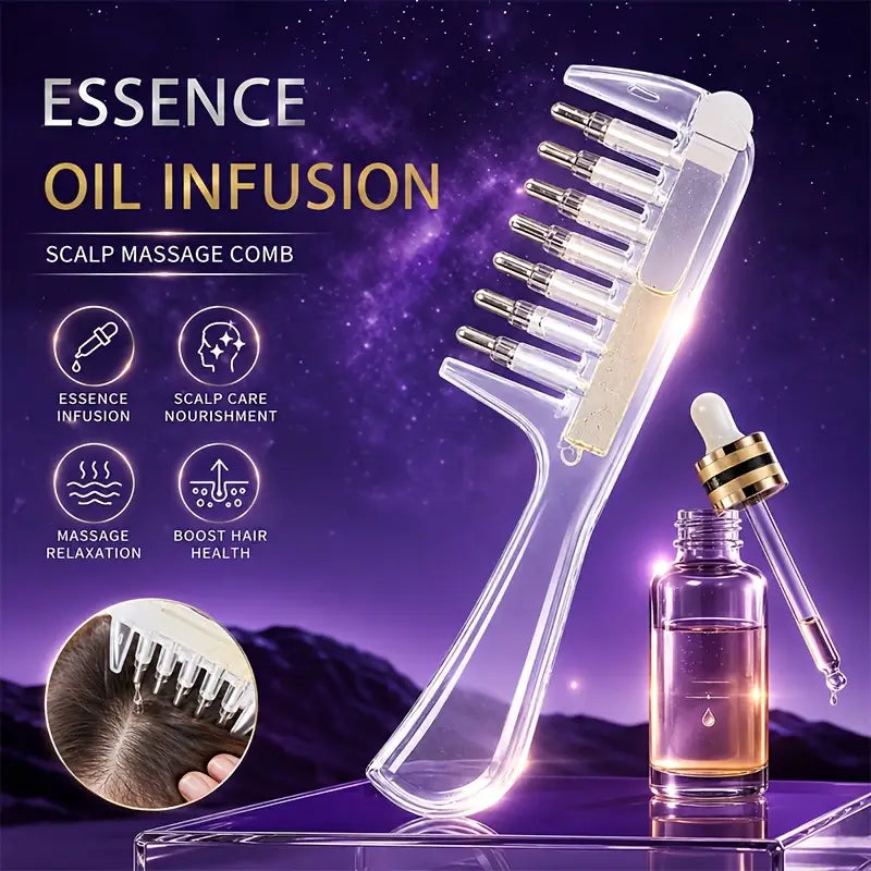 Mess-Free Scalp Oil Applicator Comb | Precision Hair Serum Dispenser | Scalp Massager
