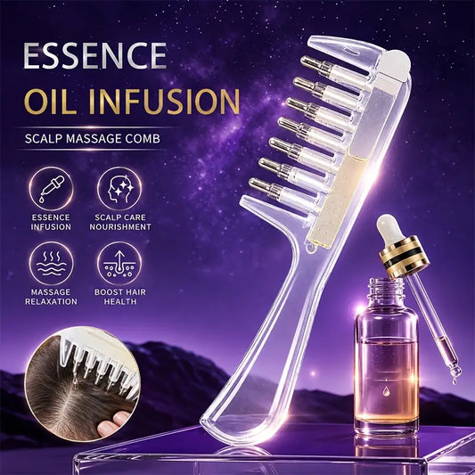 Mess-Free Scalp Oil Applicator Comb | Precision Hair Serum Dispenser | Scalp Massager