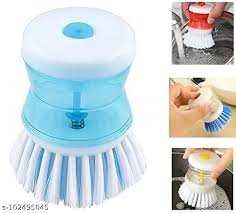 Dishwasher scrubber brush liquid soap dispenser cleaning refillable brush pot dish washing scrub brush