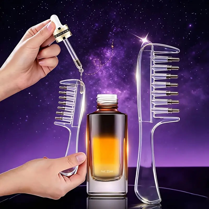 Mess-Free Scalp Oil Applicator Comb | Precision Hair Serum Dispenser | Scalp Massager