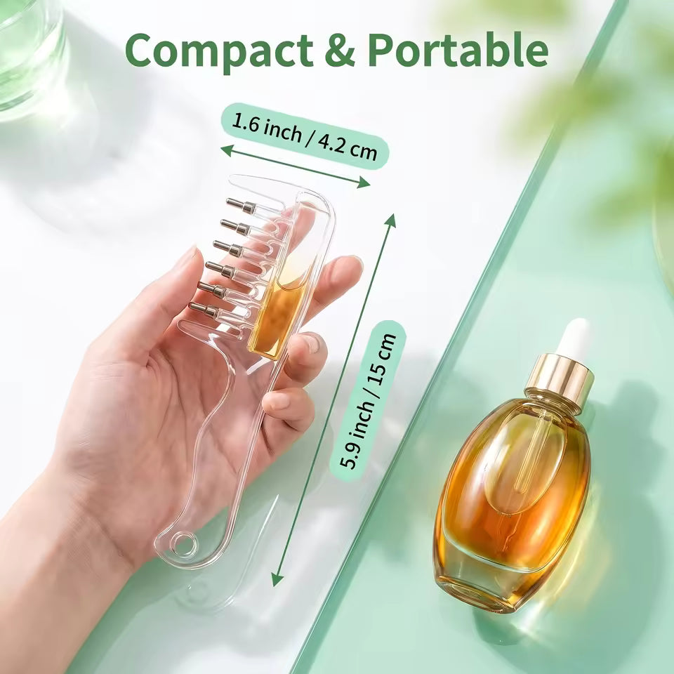 Mess-Free Scalp Oil Applicator Comb | Precision Hair Serum Dispenser | Scalp Massager